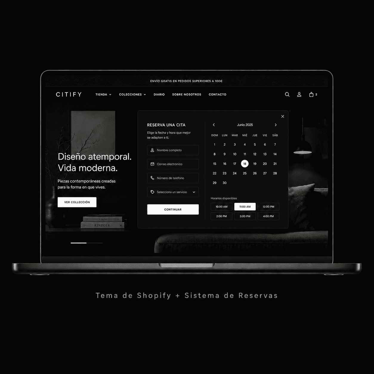 Citify Theme — tema Shopify con reservas integradas, $99